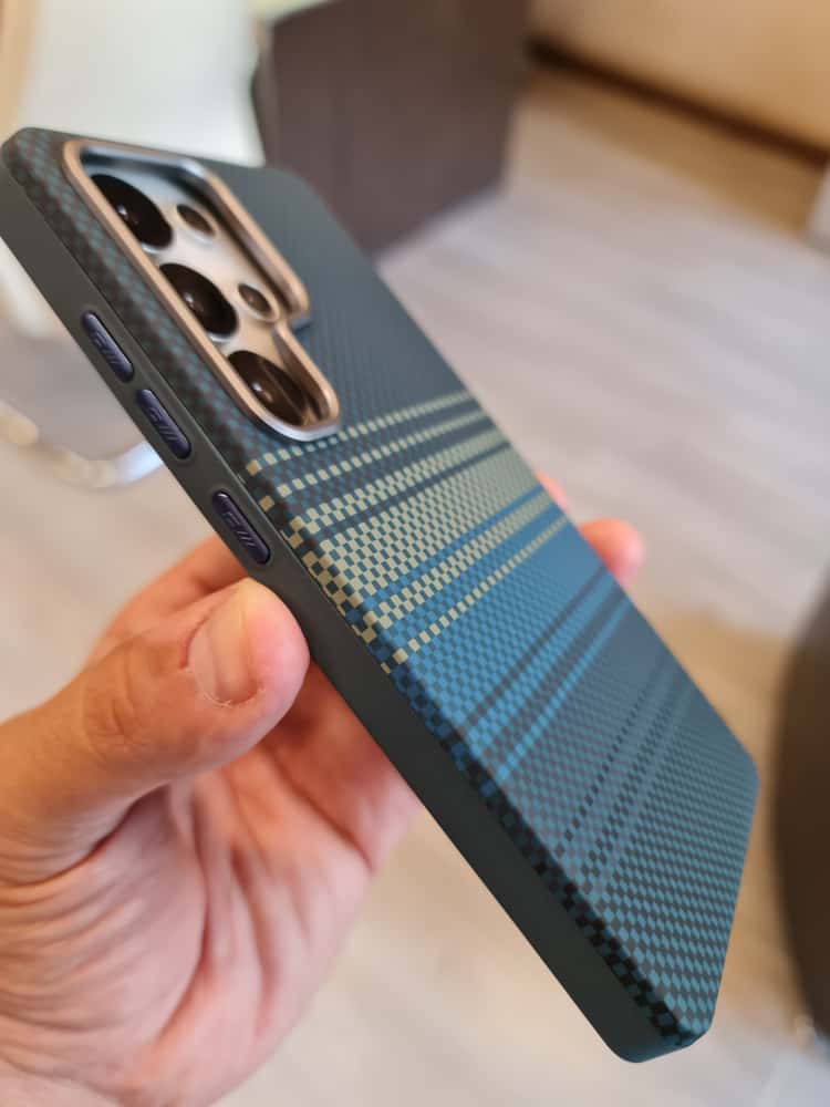 Twin Side Carbon Fiber Magsafe Phone Case For Samsung (Blue)