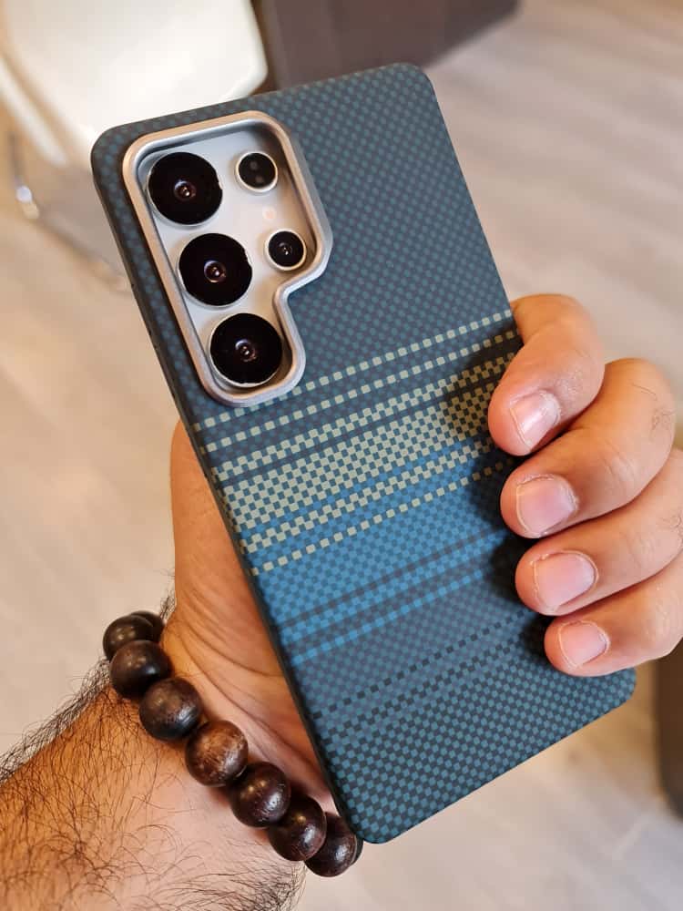 Twin Side Carbon Fiber Magsafe Phone Case For Samsung (Blue)