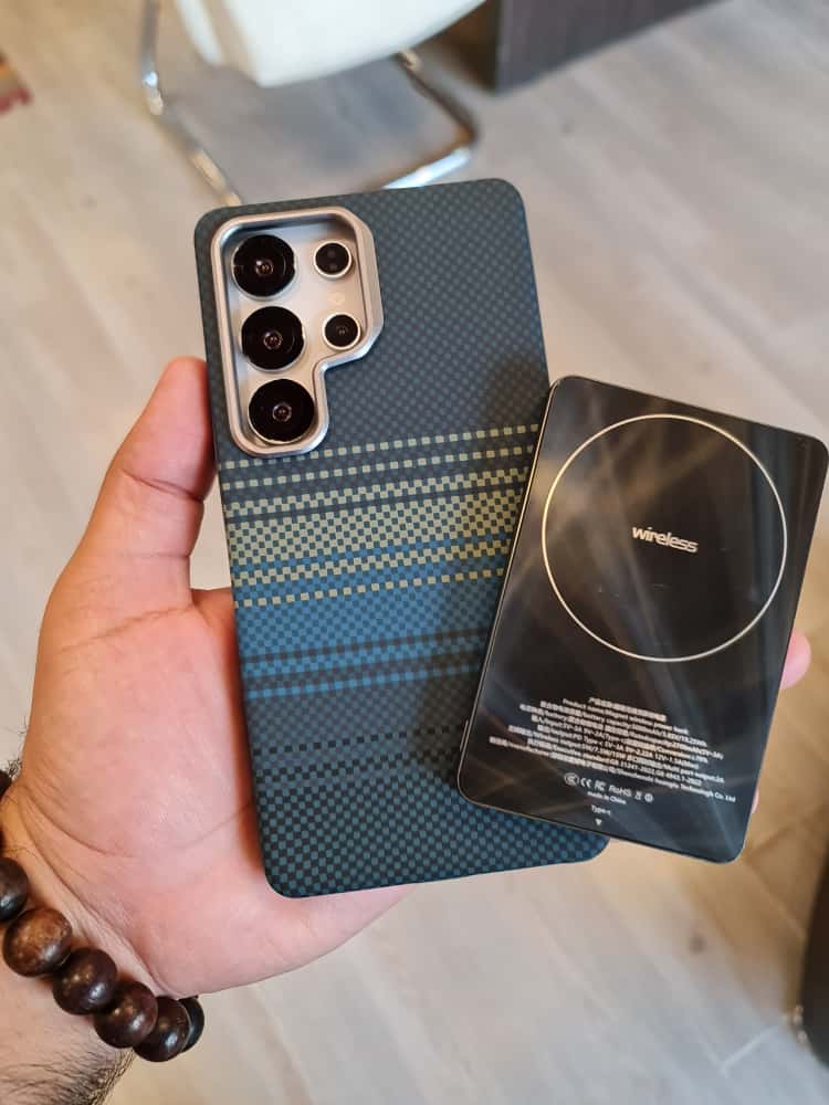 Twin Side Carbon Fiber Magsafe Phone Case For Samsung (Blue)