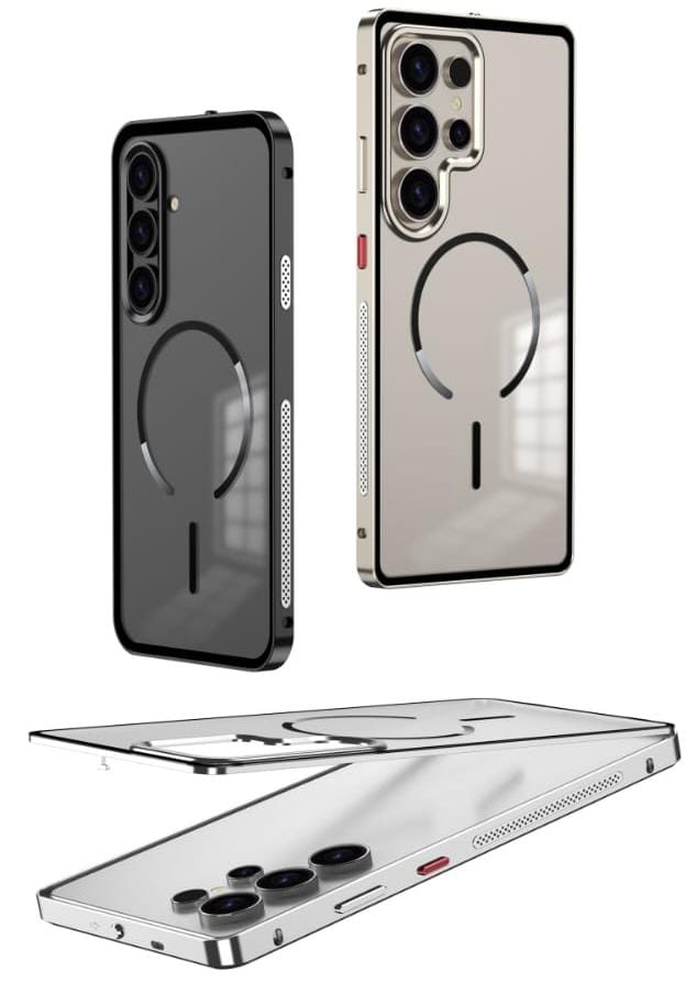 Metal Bumper Frame Frosted PC Back Cover Case For Samsung S26 Ultra