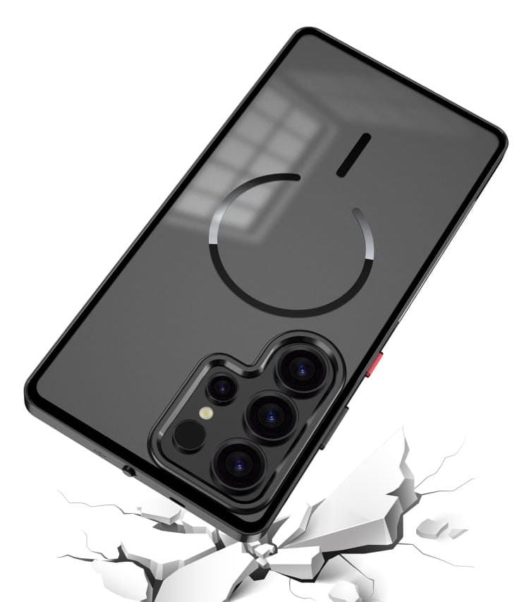 Metal Bumper Frame Frosted PC Back Cover Case For Samsung S26 Ultra