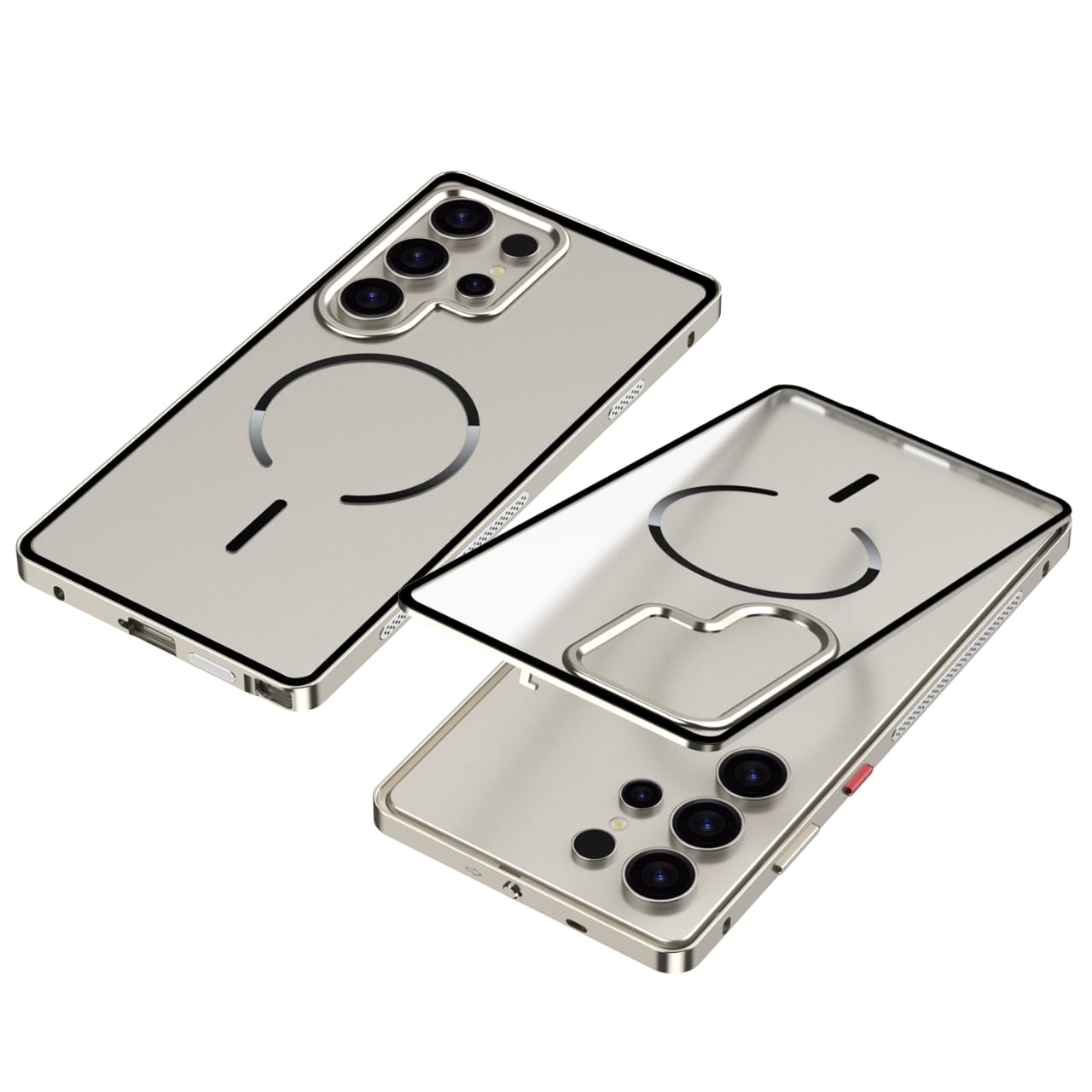 Metal Bumper Frame Frosted PC Back Cover Case For Samsung