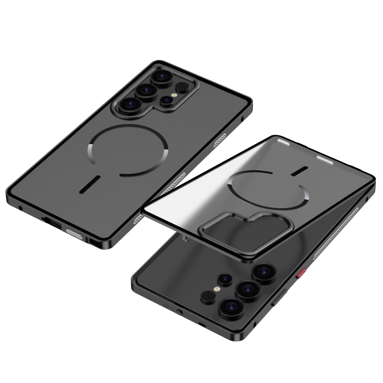 Metal Bumper Frame Frosted PC Back Cover Case For Samsung