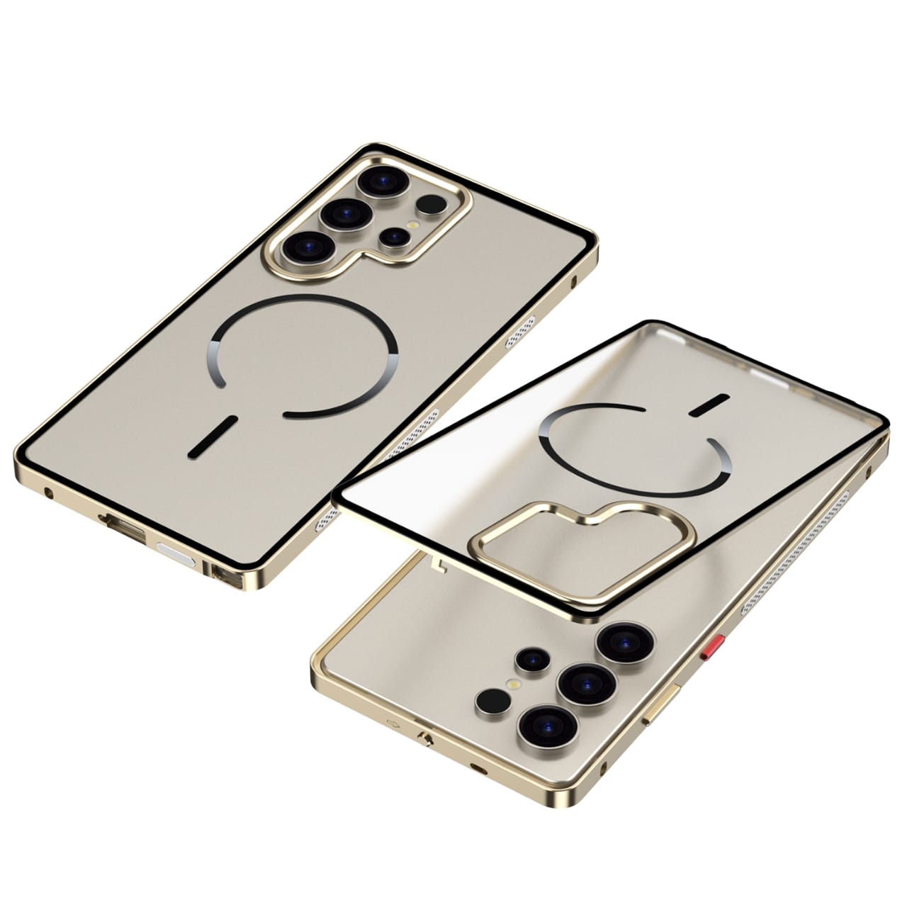 Metal Bumper Frame Frosted PC Back Cover Case For Samsung