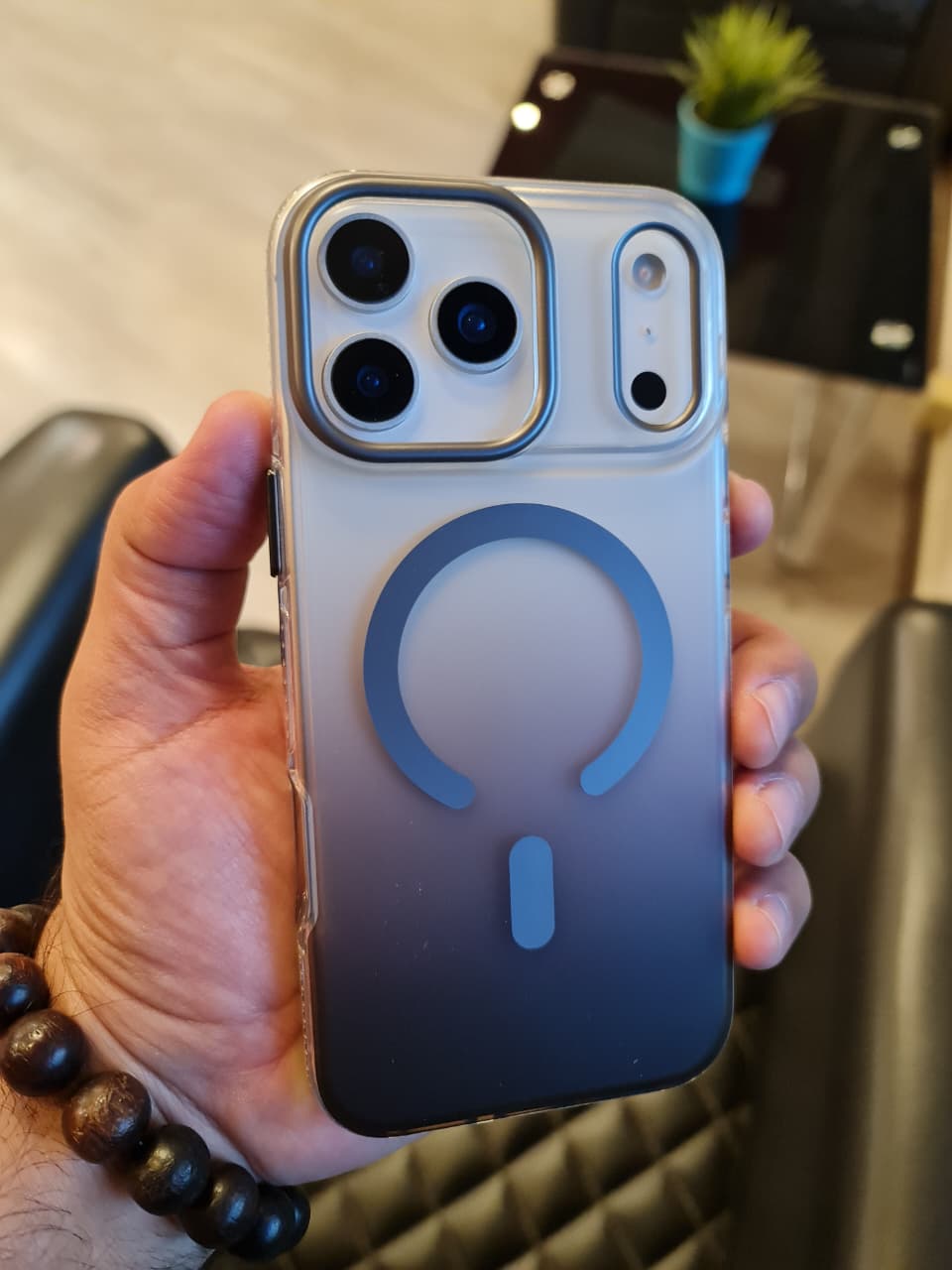 Gradient Color Translucent Magnetic Rugged Phone Case for iPhone 17 Series(Shape 3)