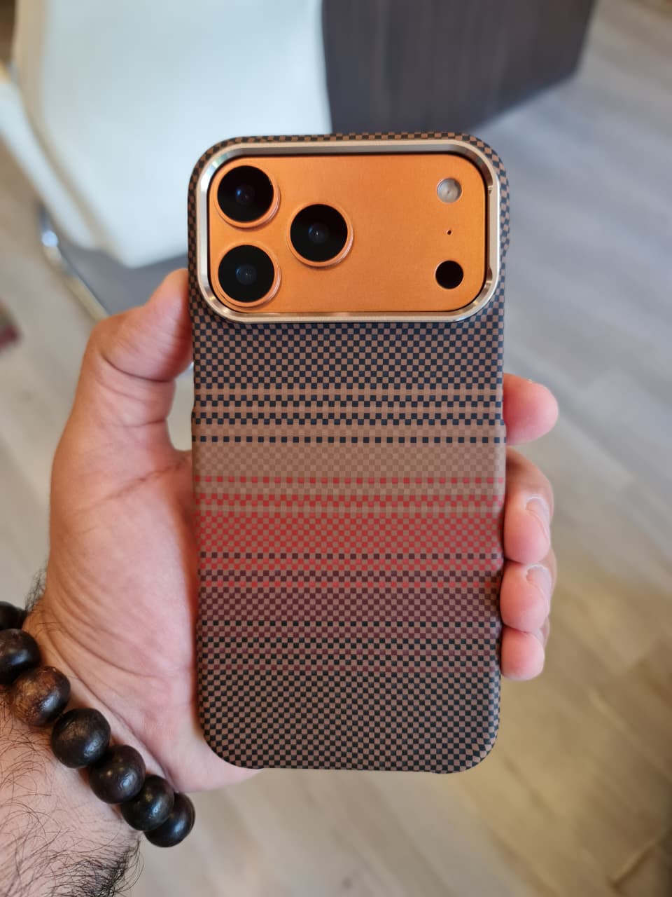 High Quality Carbon Fiber Mobile Phone Case Cover for iPhone(Brown)