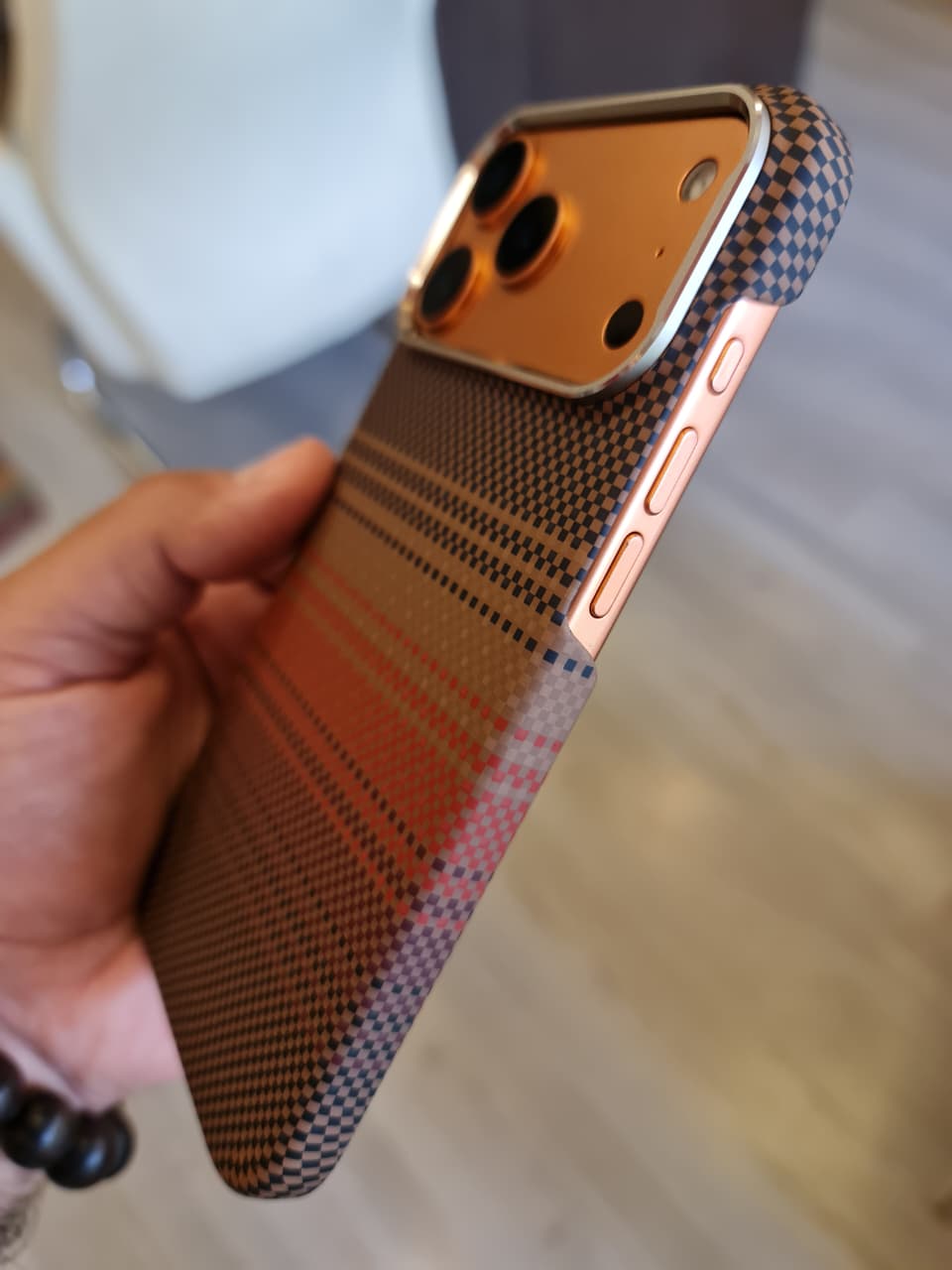 High Quality Carbon Fiber Mobile Phone Case Cover for iPhone(Brown)