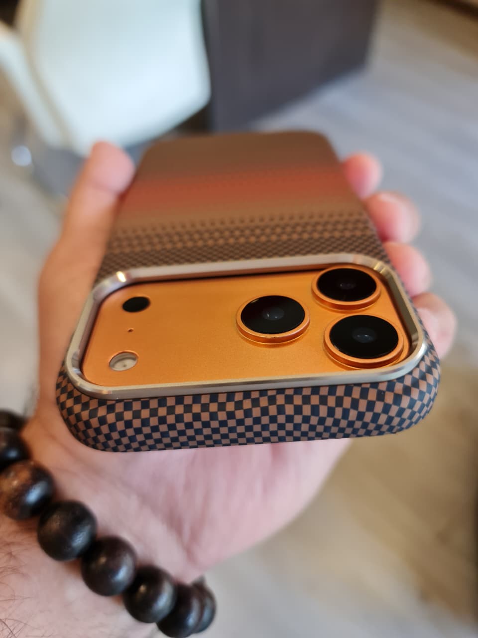 High Quality Carbon Fiber Mobile Phone Case Cover for iPhone(Brown)