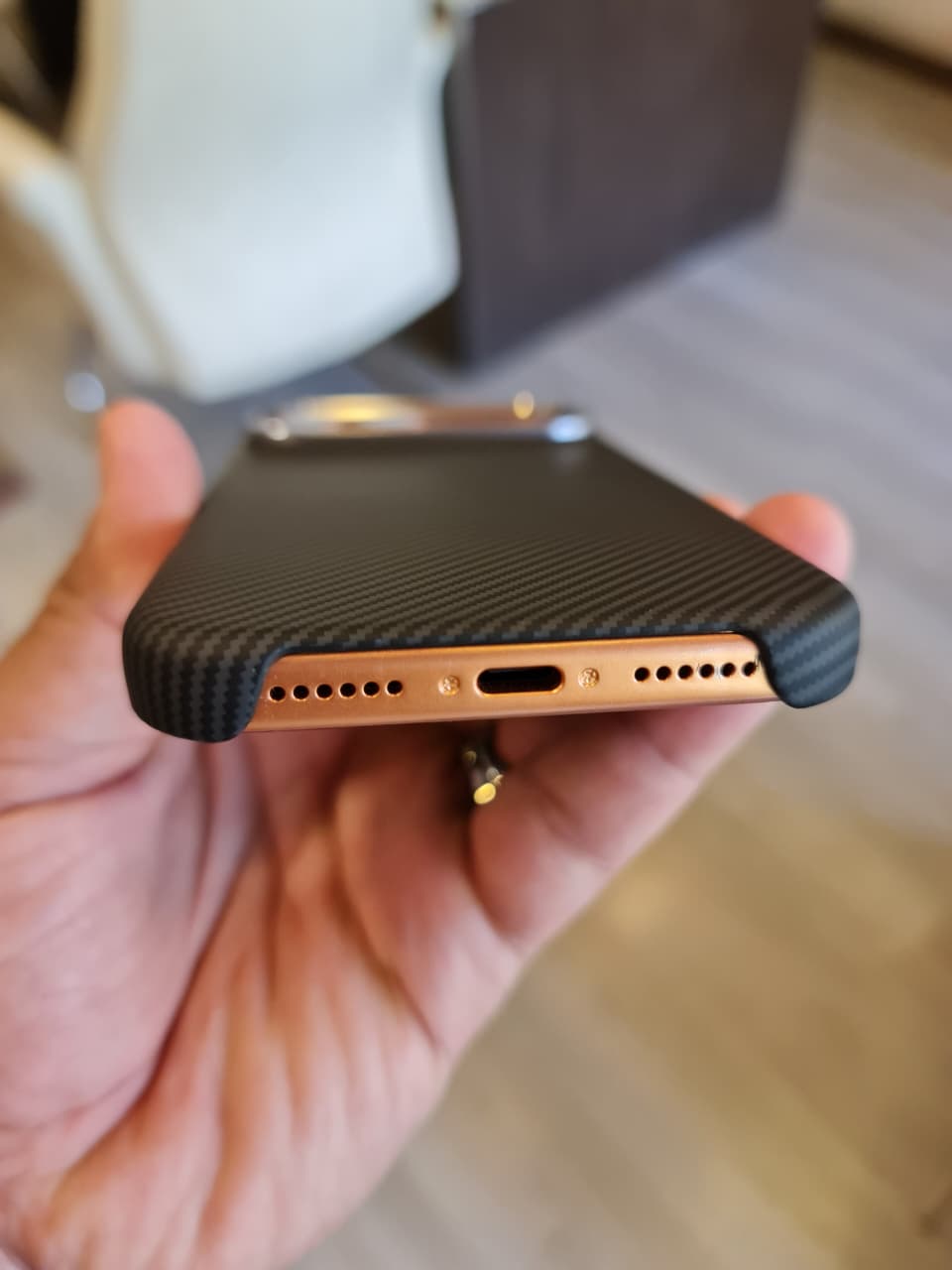 High Quality Carbon Fiber Mobile Phone Case Cover for iPhone(Black)