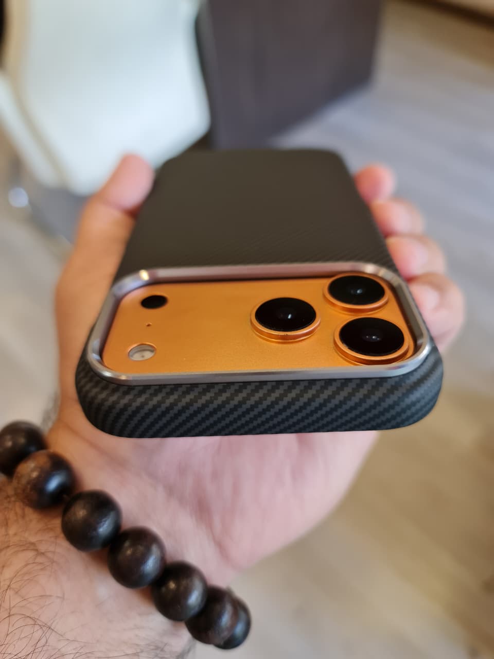 High Quality Carbon Fiber Mobile Phone Case Cover for iPhone(Black)