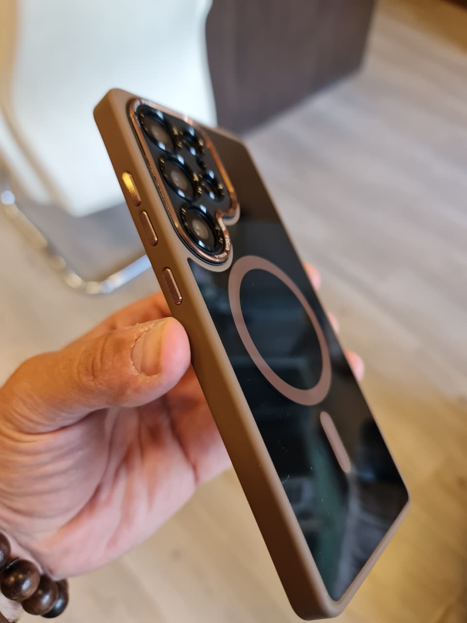 Popular TPU Acrylic Clear Magnetic Phone Case for Samsung