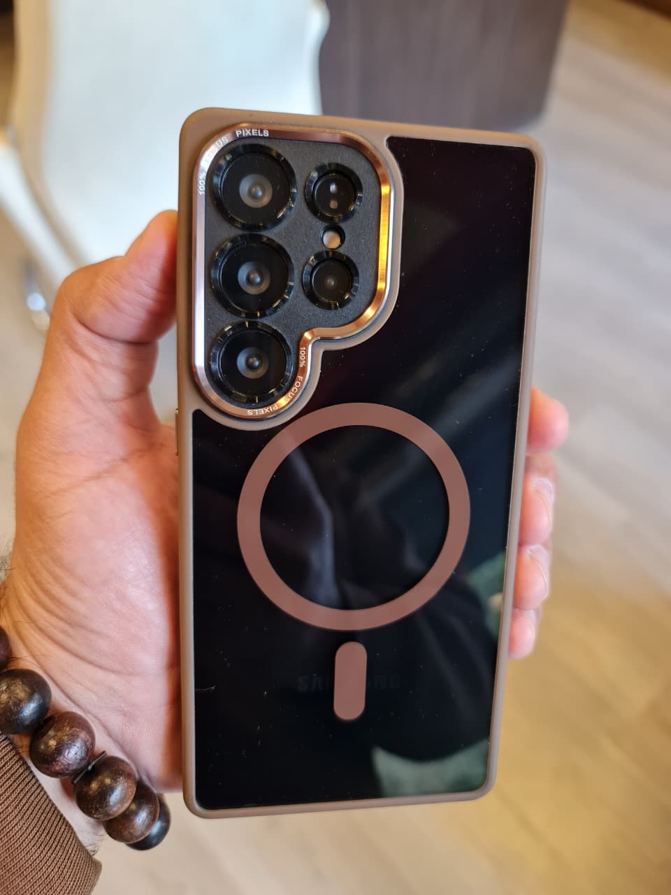 Popular TPU Acrylic Clear Magnetic Phone Case for Samsung