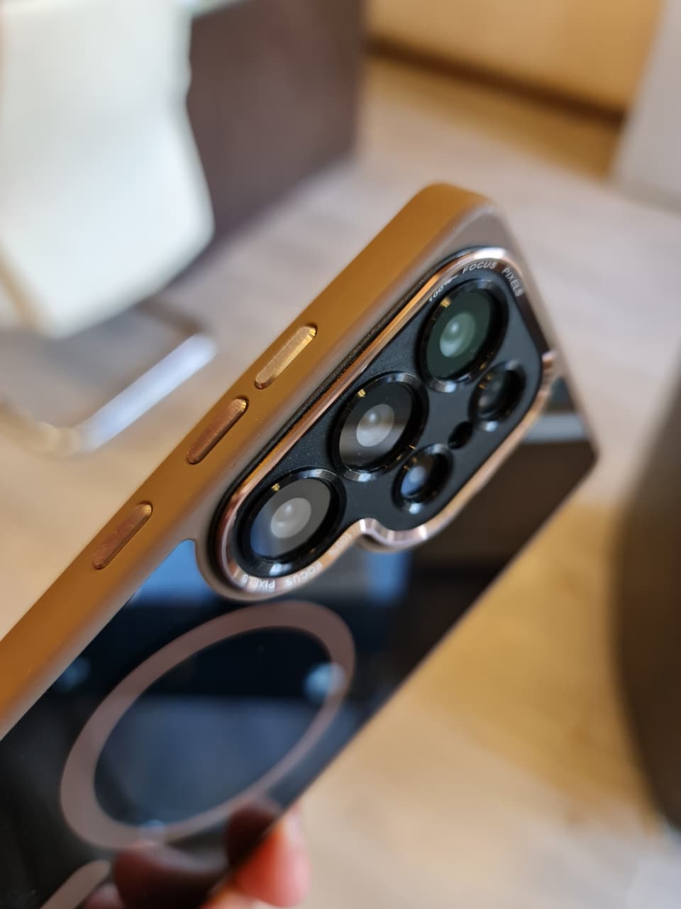 Popular TPU Acrylic Clear Magnetic Phone Case for Samsung