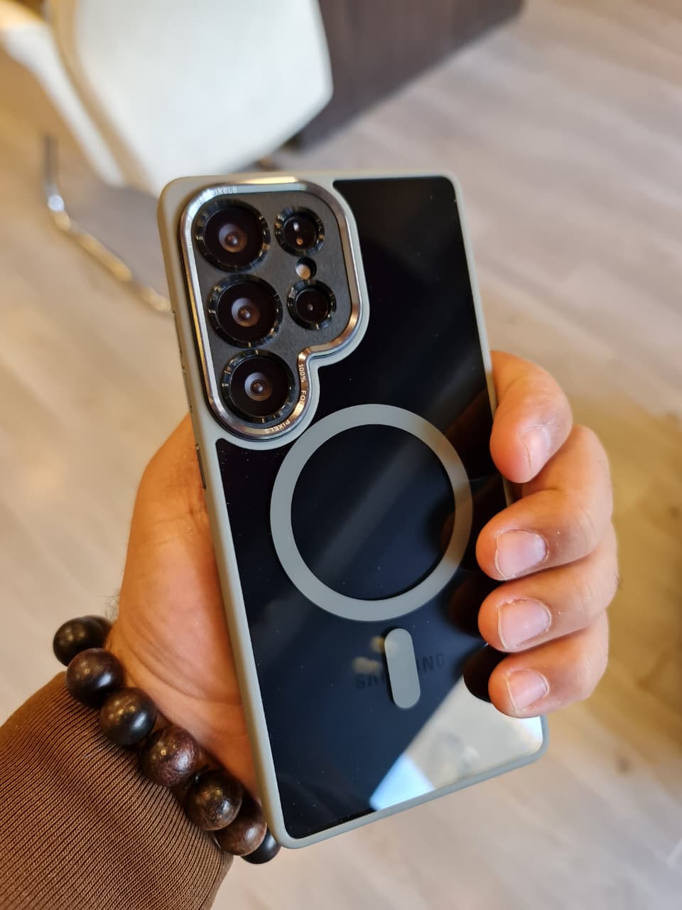 Popular TPU Acrylic Clear Magnetic Phone Case for Samsung