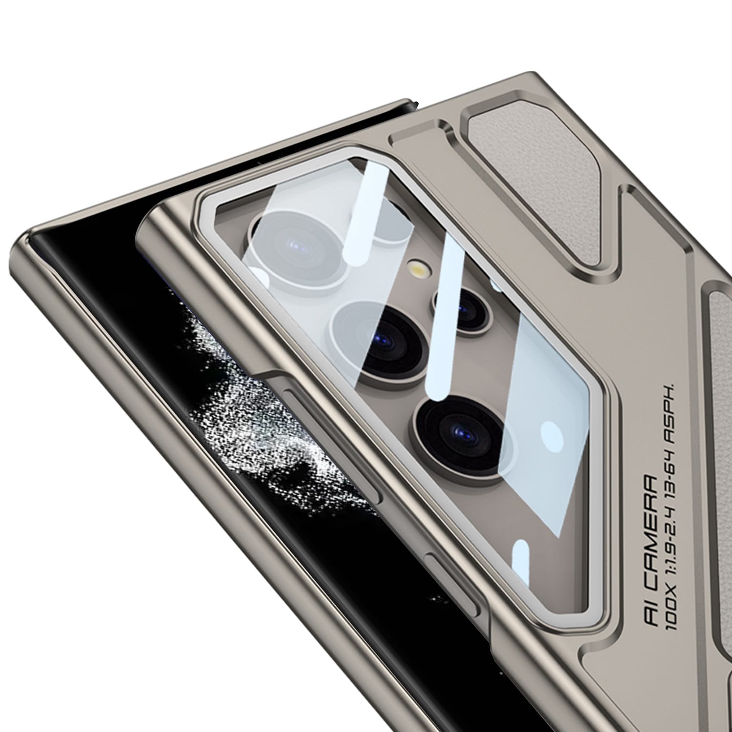 GKK Wide Vision Leather Mecha Phone For Samsung