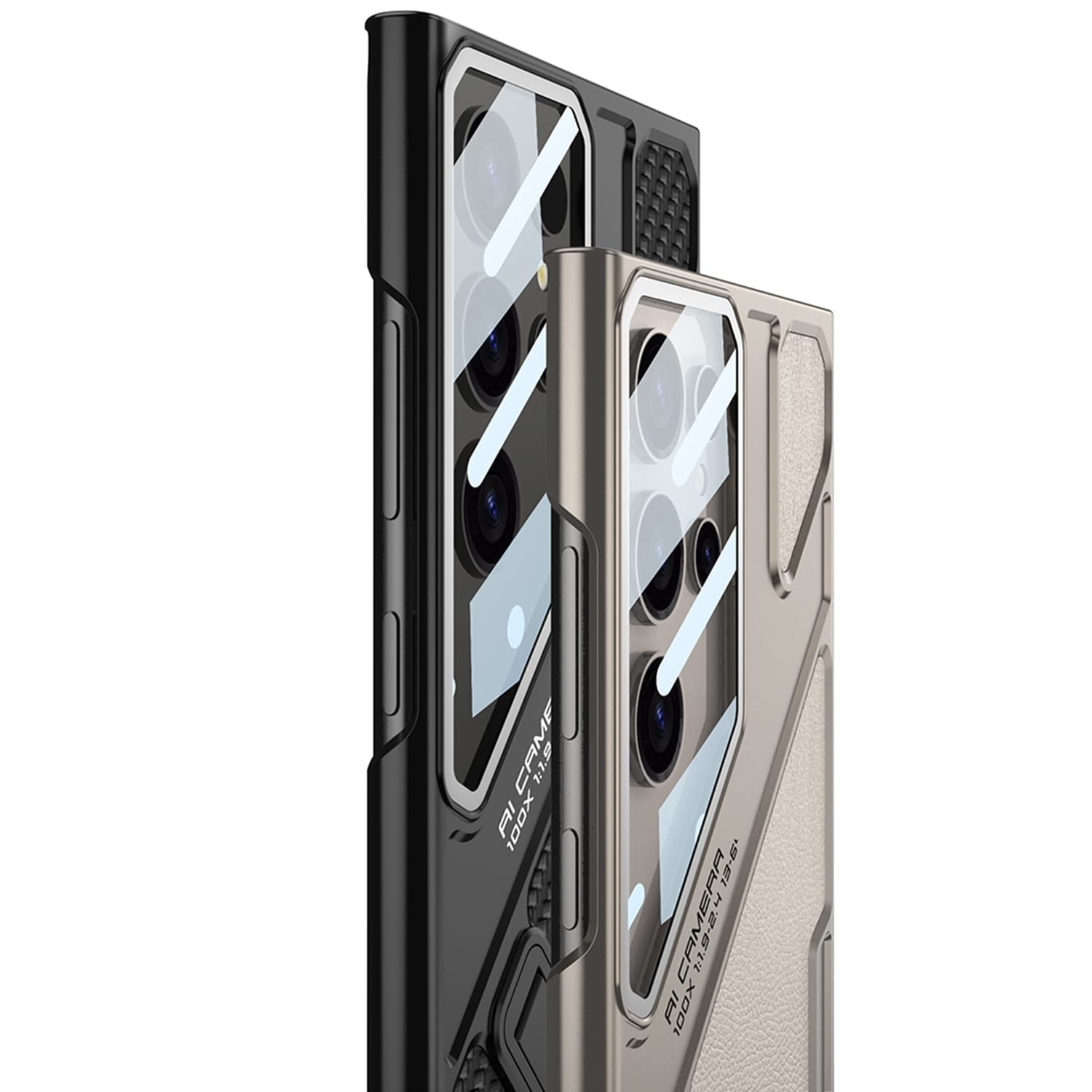 GKK Wide Vision Leather Mecha Phone For Samsung