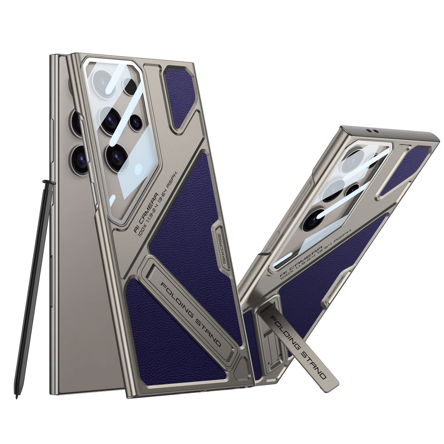 GKK Wide Vision Leather Mecha Phone For Samsung