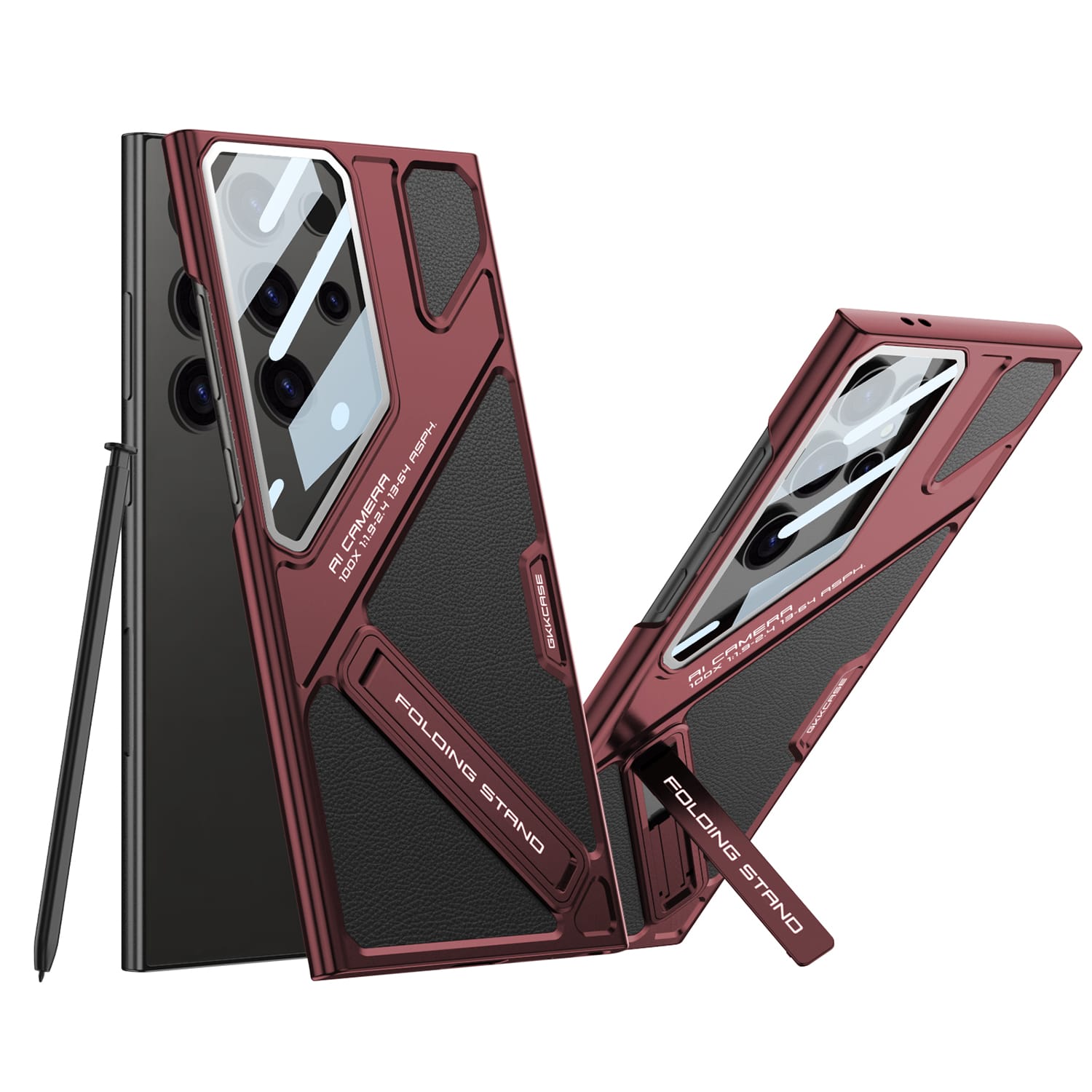 GKK Wide Vision Leather Mecha Phone For Samsung