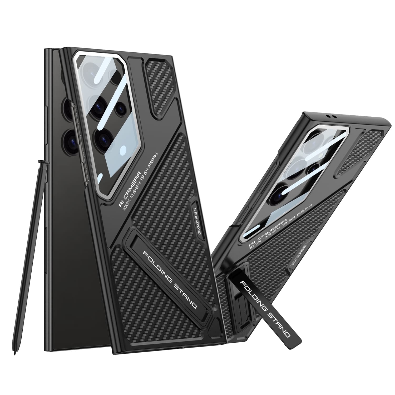 GKK Wide Vision Leather Mecha Phone For Samsung