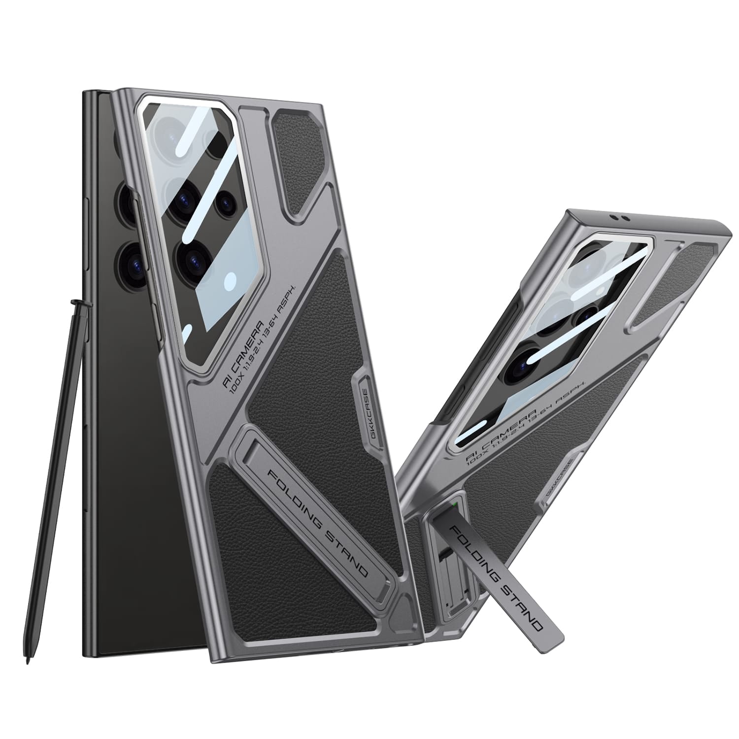 GKK Wide Vision Leather Mecha Phone For Samsung