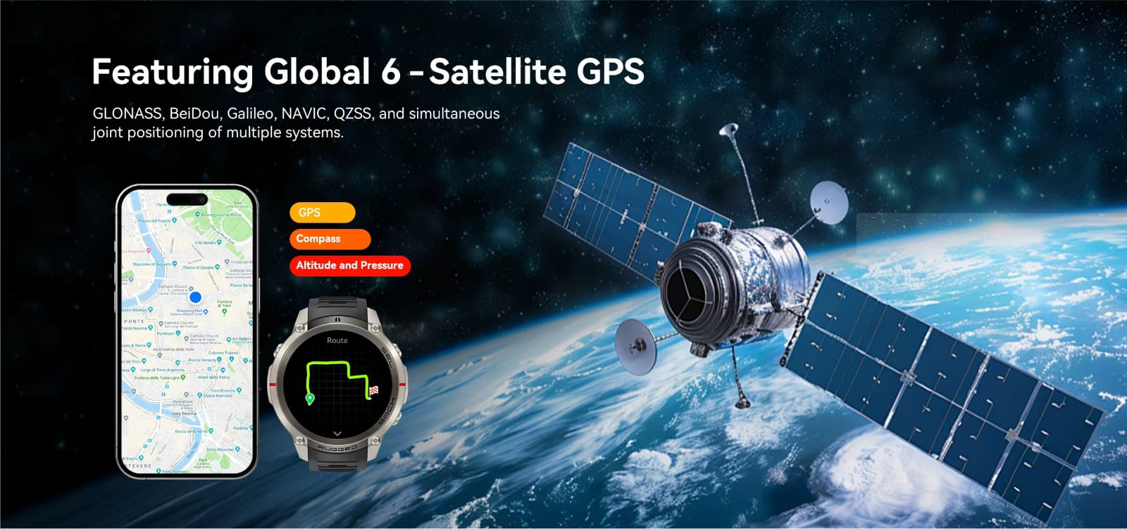 Rugged Smart Watch Fitness tracker DM59 GPS Watch