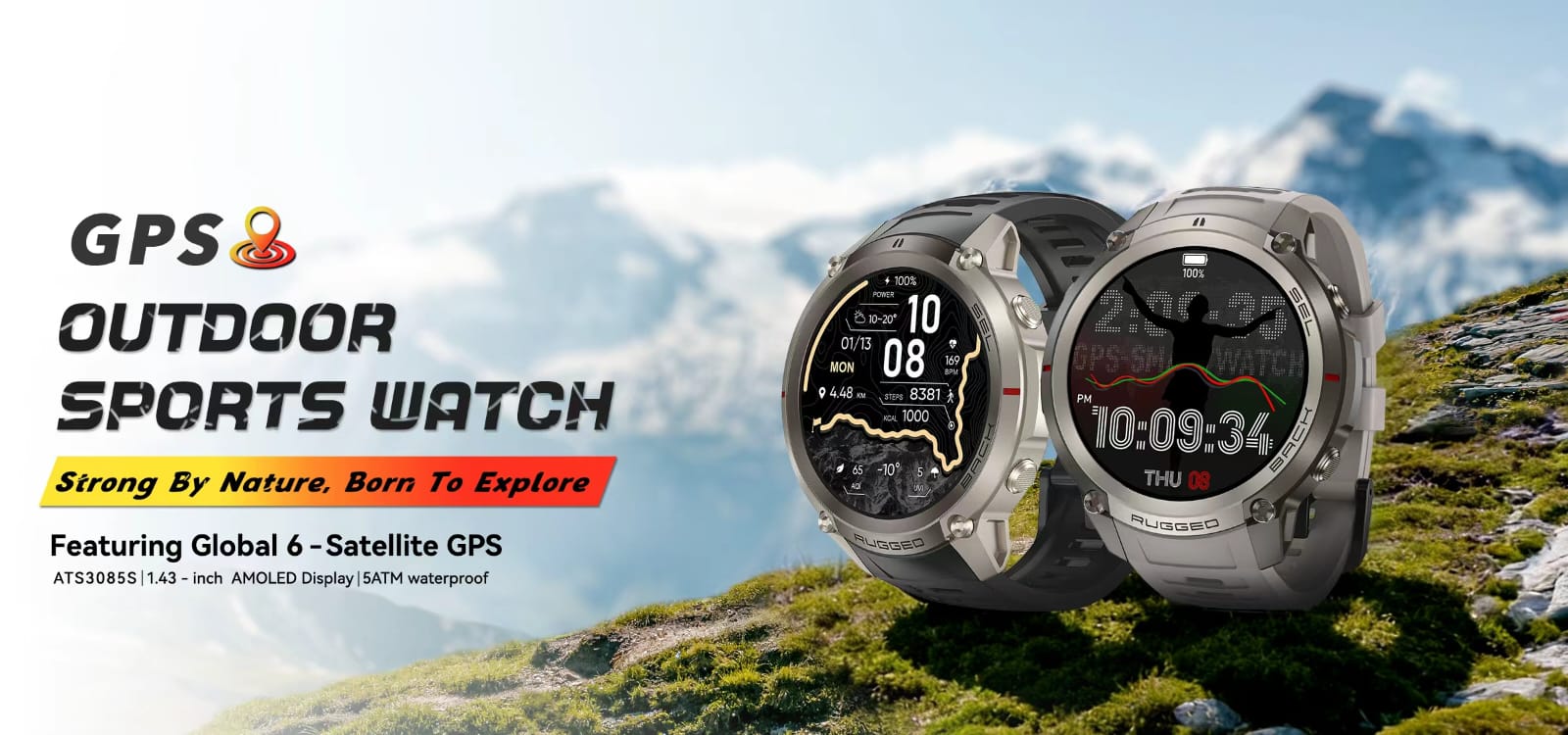 Rugged Smart Watch Fitness tracker DM59 GPS Watch