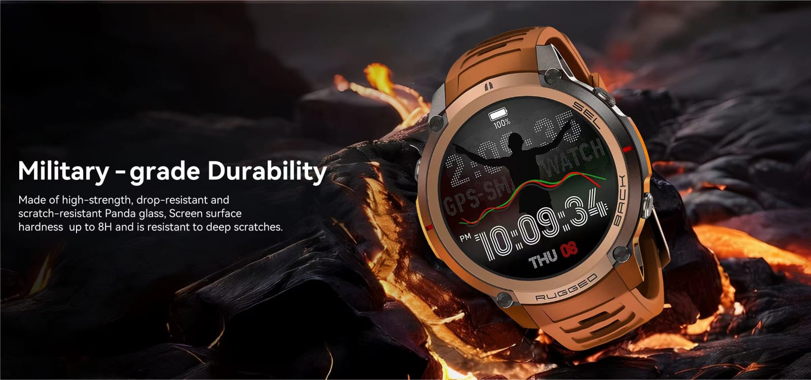 Rugged Smart Watch Fitness tracker DM59 GPS Watch