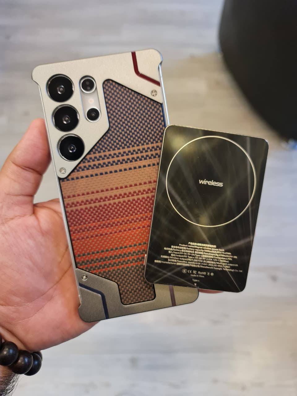 Gorgeous metal carbon case For Samsung