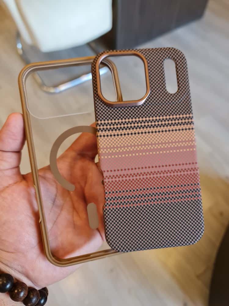 Twin Side Carbon Fiber Magsafe Phone Case (Brown)