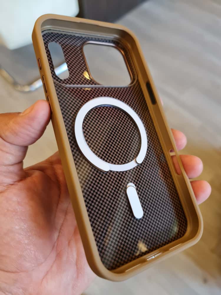 Twin Side Carbon Fiber Magsafe Phone Case (Brown)