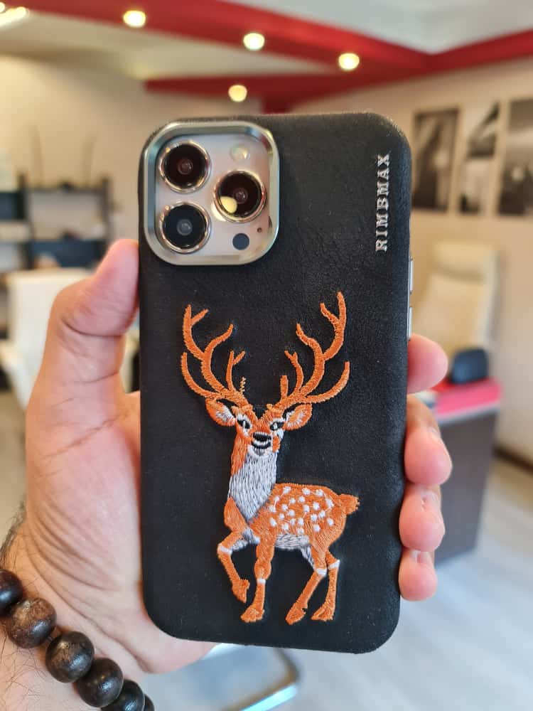 RMBMAX Embroidery Leather  Frame Lens Case deer