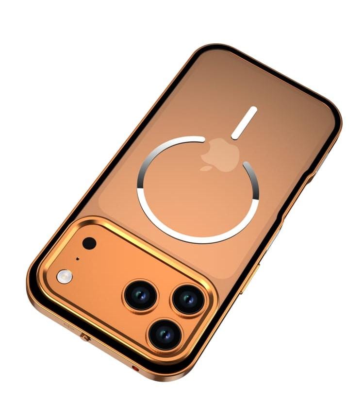 Metal Bumper Frame Frosted PC Back Cover Case for iPhone 17 Pro Max(Black)