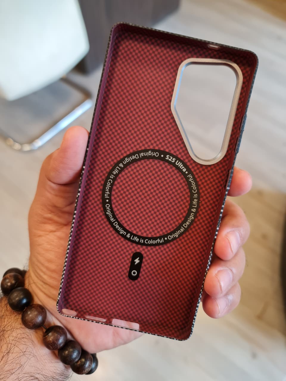 Carbon Fiber Texture Magsafe Phone Case For Samsung