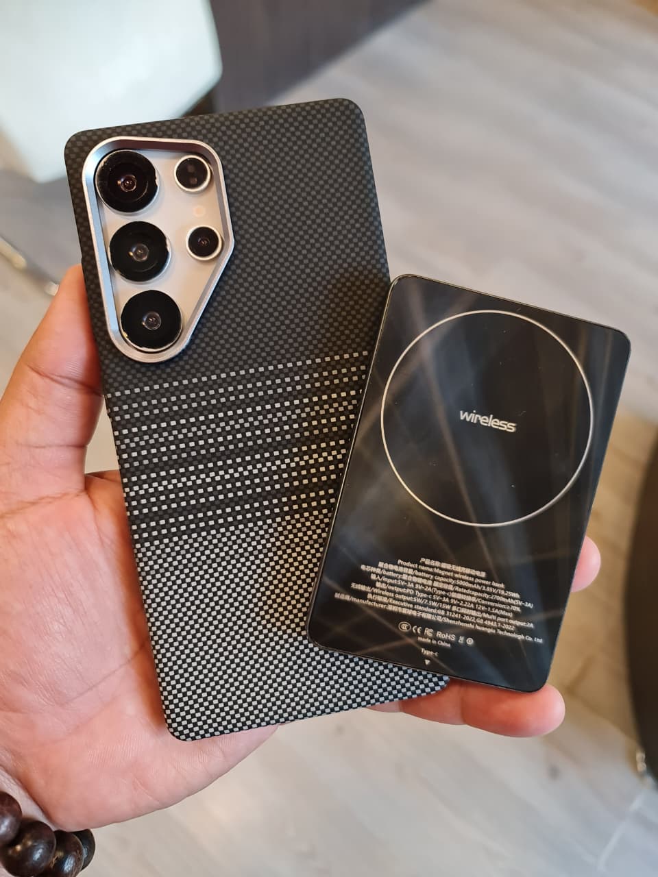 Carbon Fiber Texture Magsafe Phone Case For Samsung