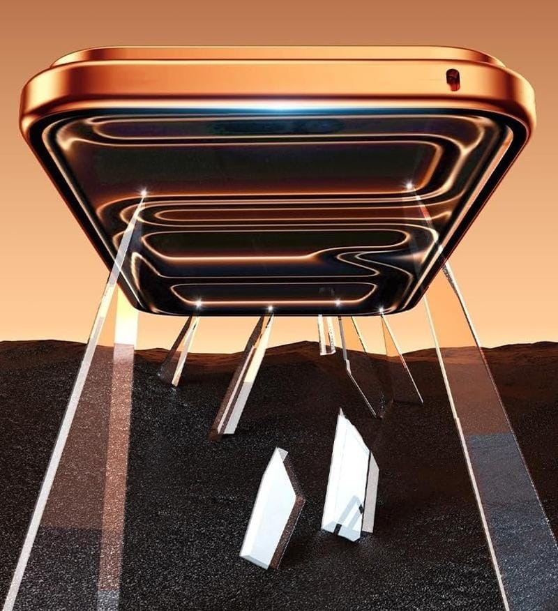 360 magnetic transparent case for iPhone 17 Pro Max(Orange)