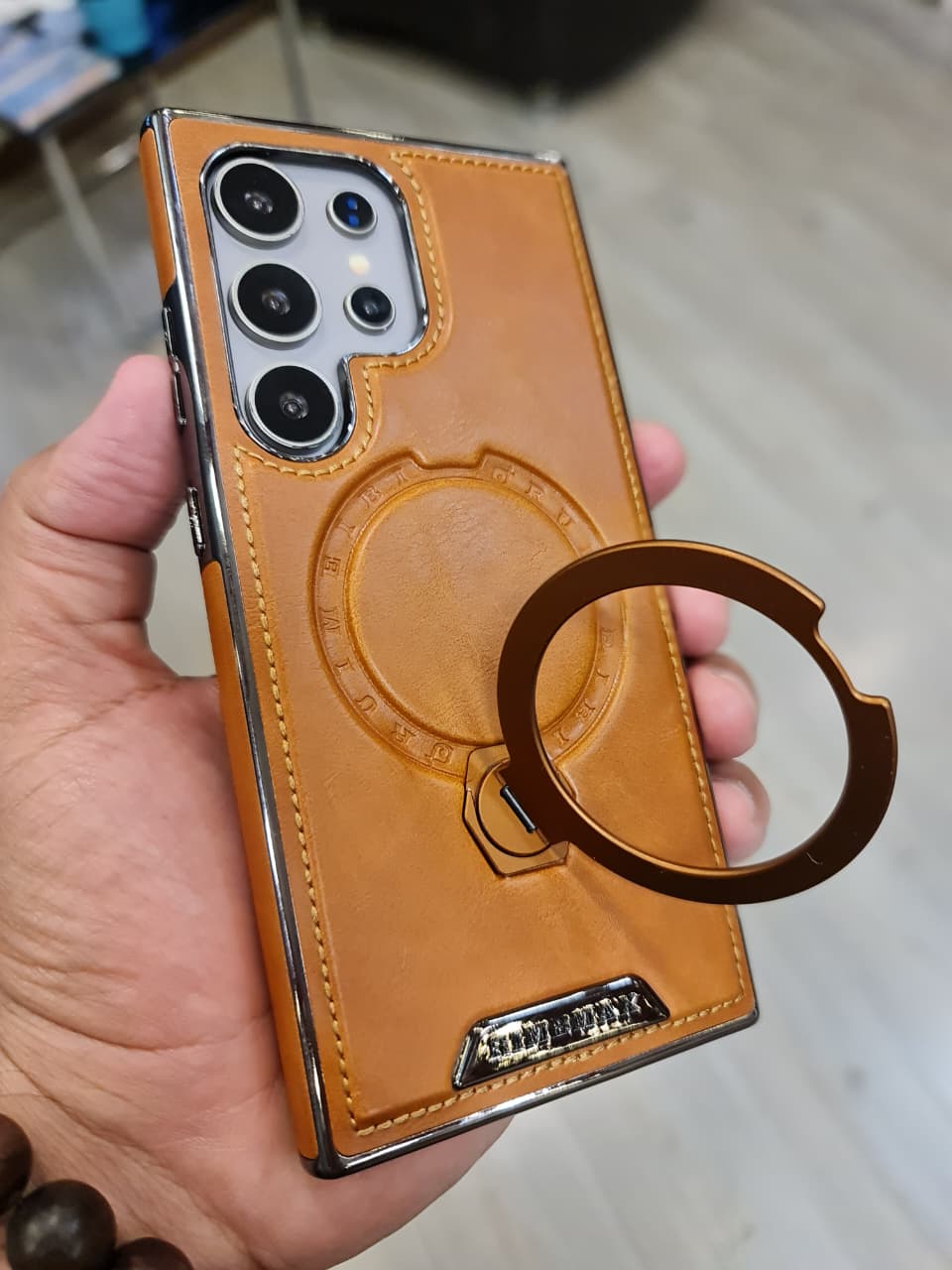 RUIMEIBI New Plating PU Leather Magnetic Phone Case for Samsung