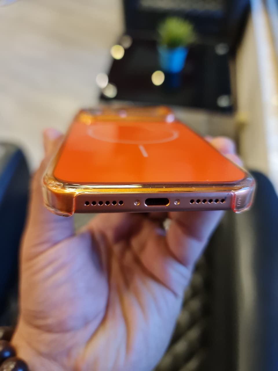 Original Color Design Clear Magnetic Case for iPhone 17 Pro Max (Orange)