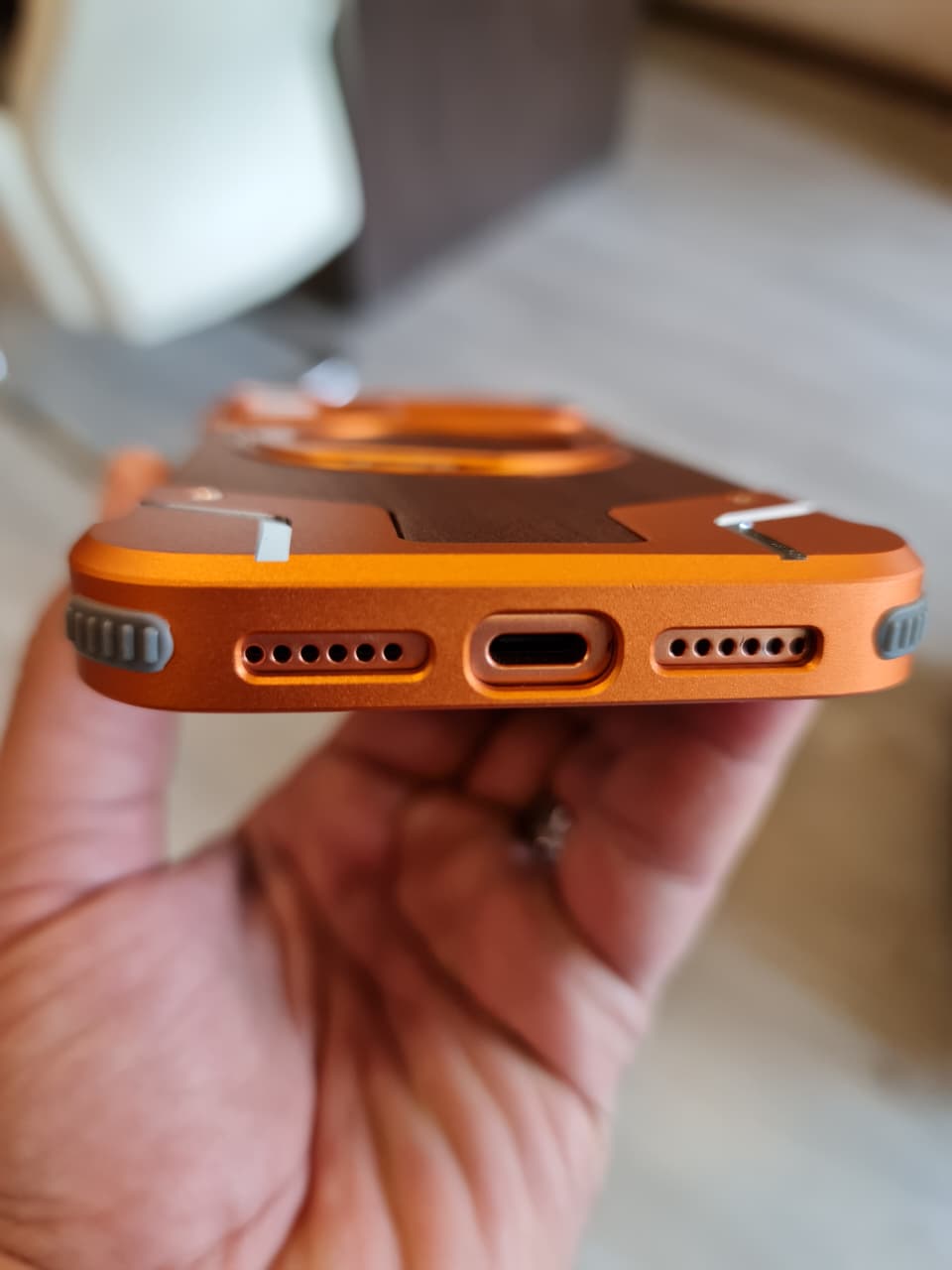 Magnetic Aluminum Metal Frameless Real Wood Case For Iphone 17 Pro max