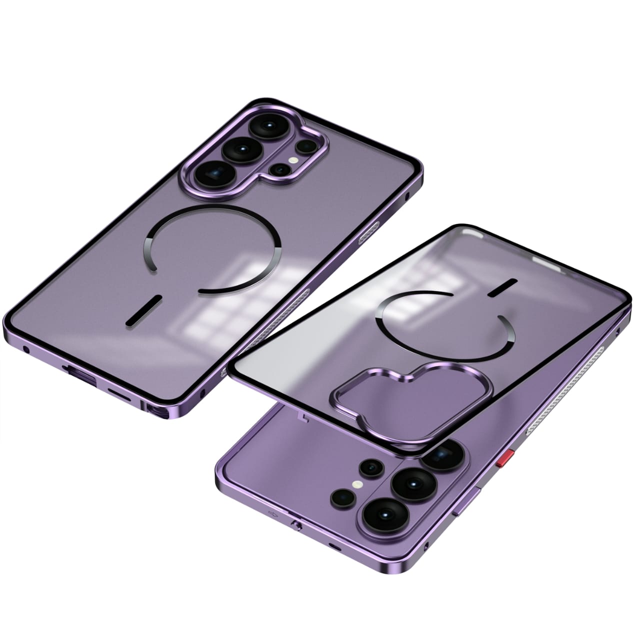 Metal Bumper Frame Frosted PC Back Cover Case For Samsung S26 Ultra