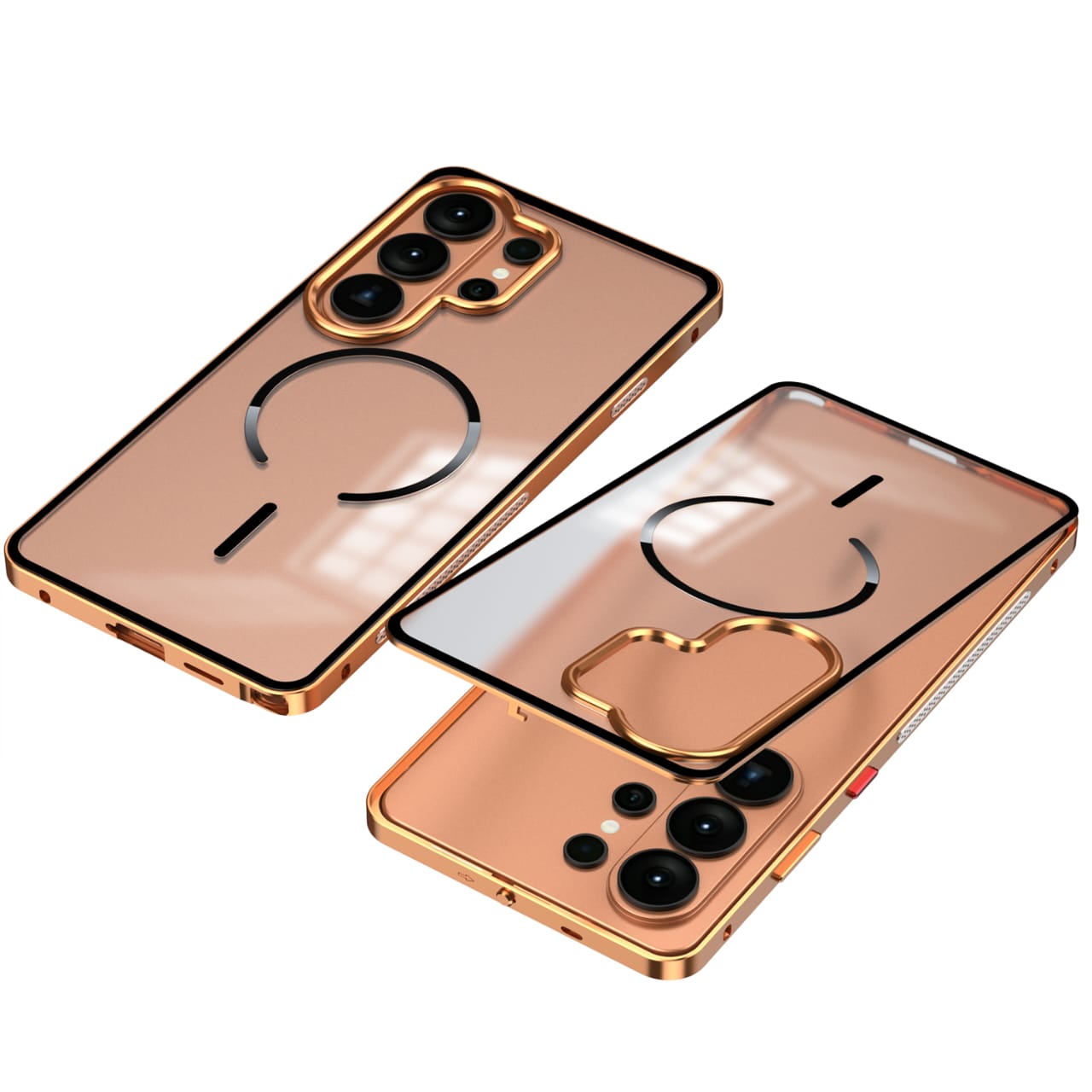 Metal Bumper Frame Frosted PC Back Cover Case For Samsung S26 Ultra