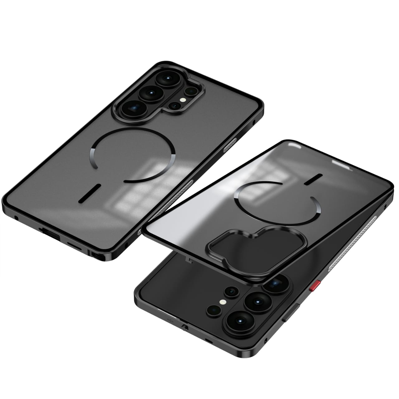 Metal Bumper Frame Frosted PC Back Cover Case For Samsung S26 Ultra