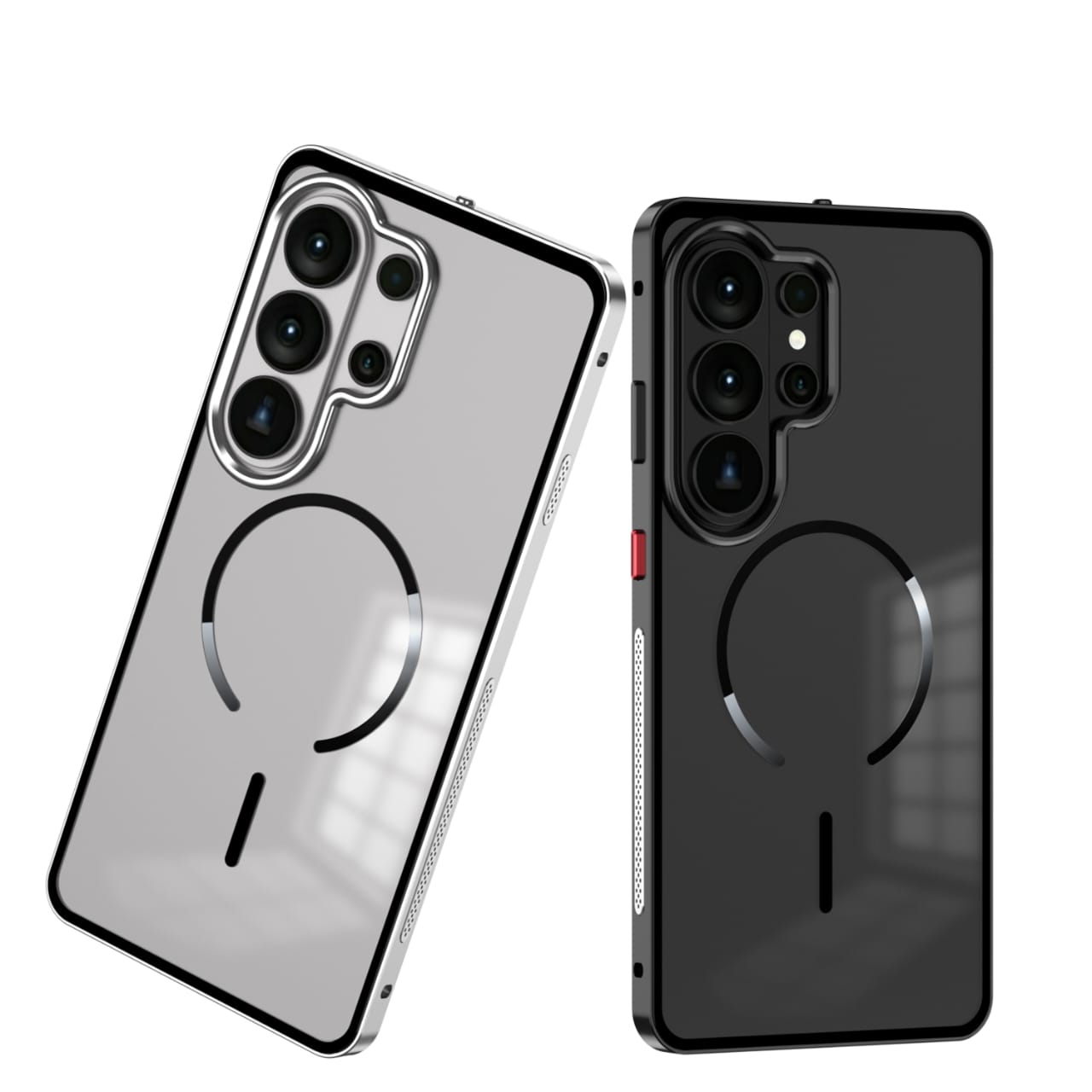 Metal Bumper Frame Frosted PC Back Cover Case For Samsung S26 Ultra