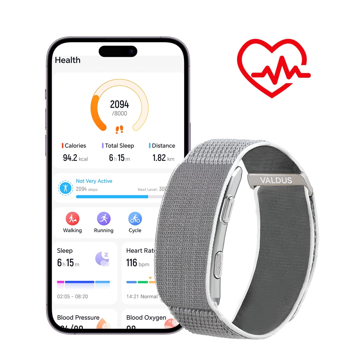 VALDUS VITRO Screenless Health Activity Smart Band