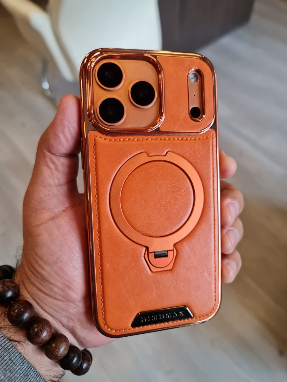 RUIMEIBI New Plating PU Leather Magnetic Phone Case for iPhone 17 Pro Max