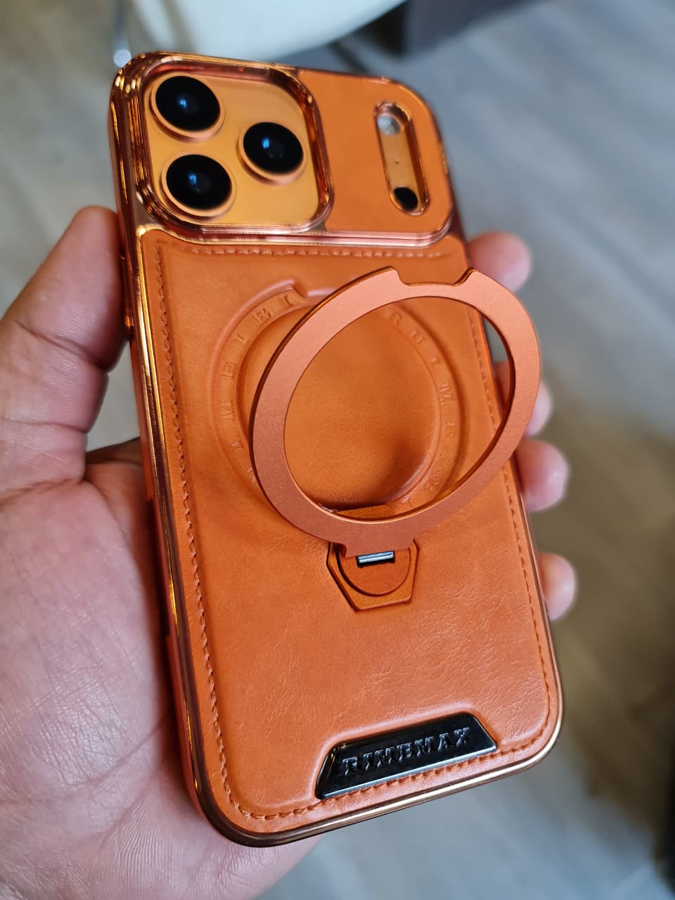 RUIMEIBI New Plating PU Leather Magnetic Phone Case for iPhone 17 Pro Max