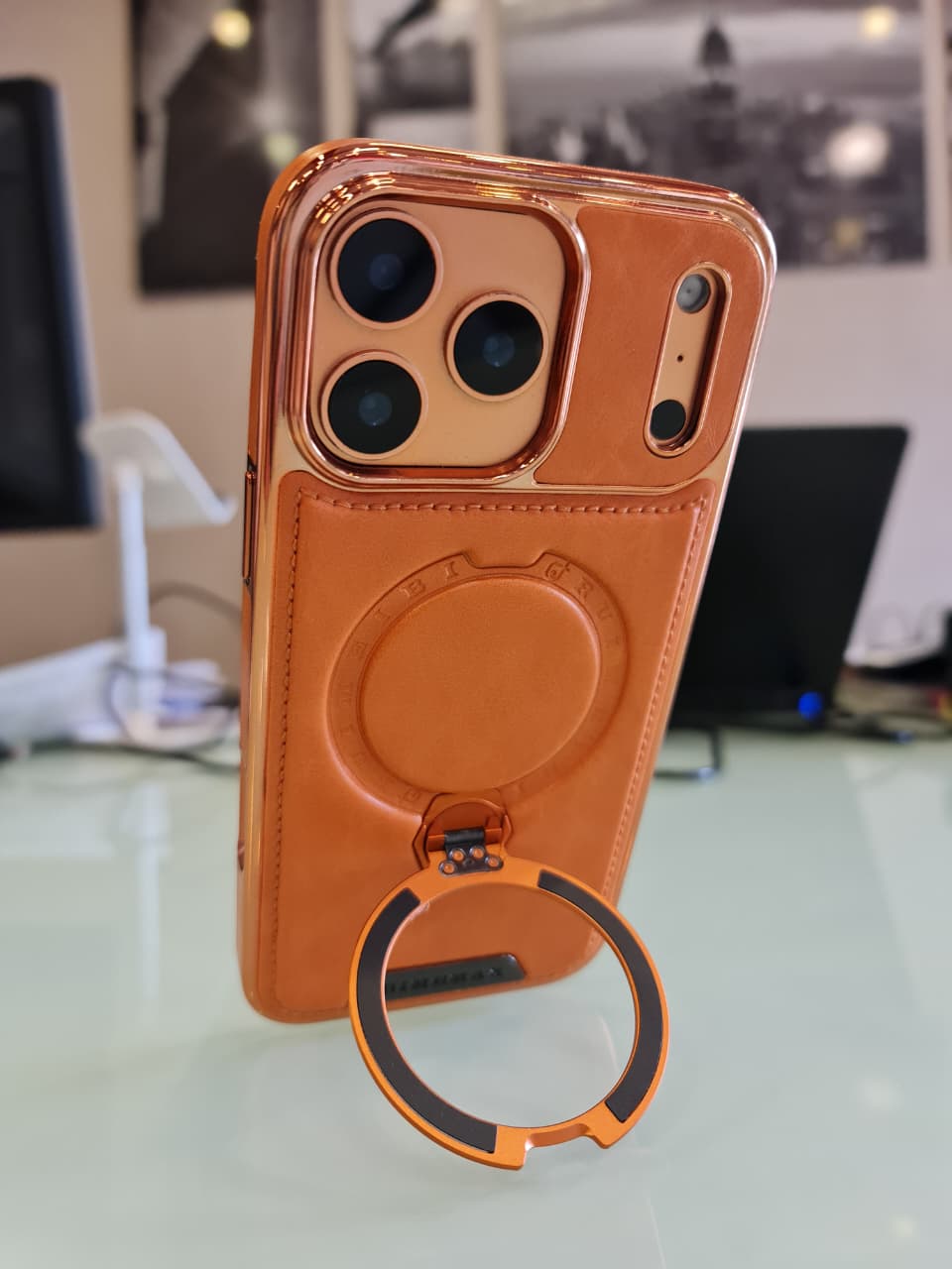 RUIMEIBI New Plating PU Leather Magnetic Phone Case for iPhone 17 Pro Max