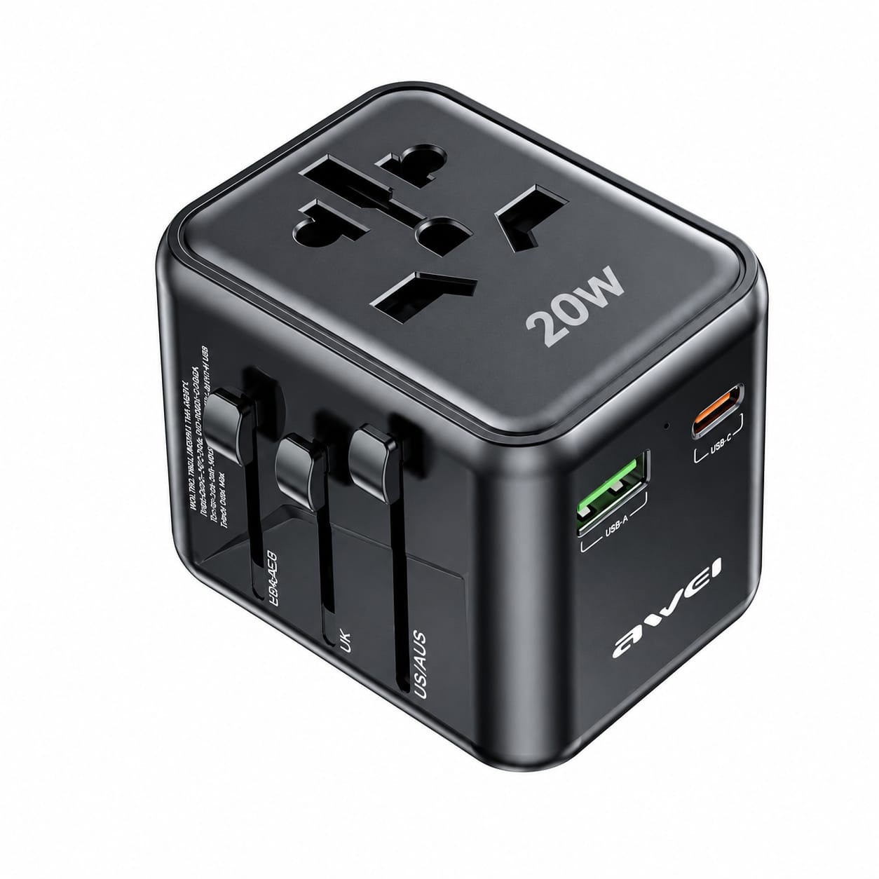 Awei C-20 Universal Global Adapter 20W Wall Charger Travel Adaptor