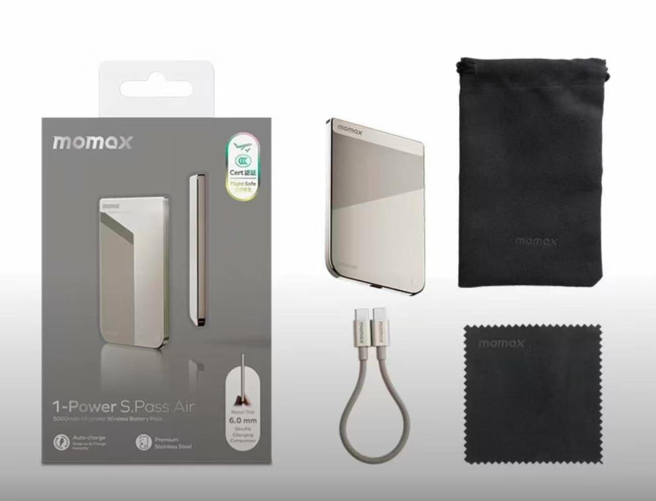 Momax 1-Power S.Pass Air 5000mAh Magnetic Wireless Battery Pack