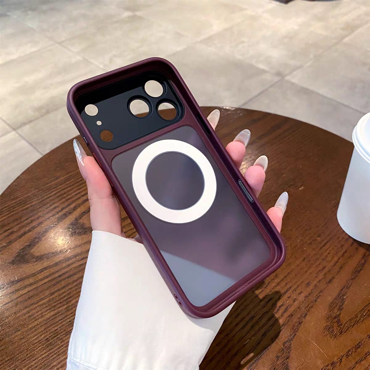 Popular TPU Acrylic Clear Magnetic 360° rotating ring Case for iPhone