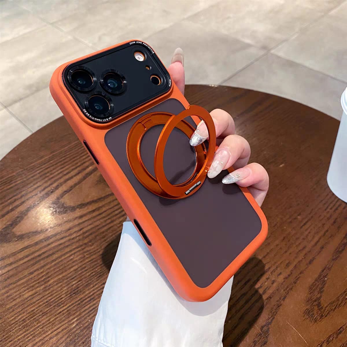 Popular TPU Acrylic Clear Magnetic 360° rotating ring Case for iPhone